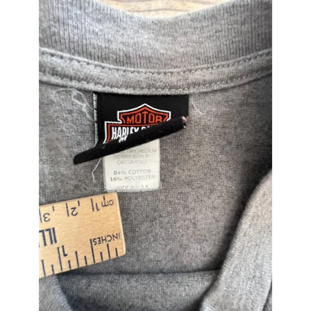 VTG Harley Davidson Graphic Print T-Shirt Mens M Double Sided Long Sleeve - Picture 4 of 7